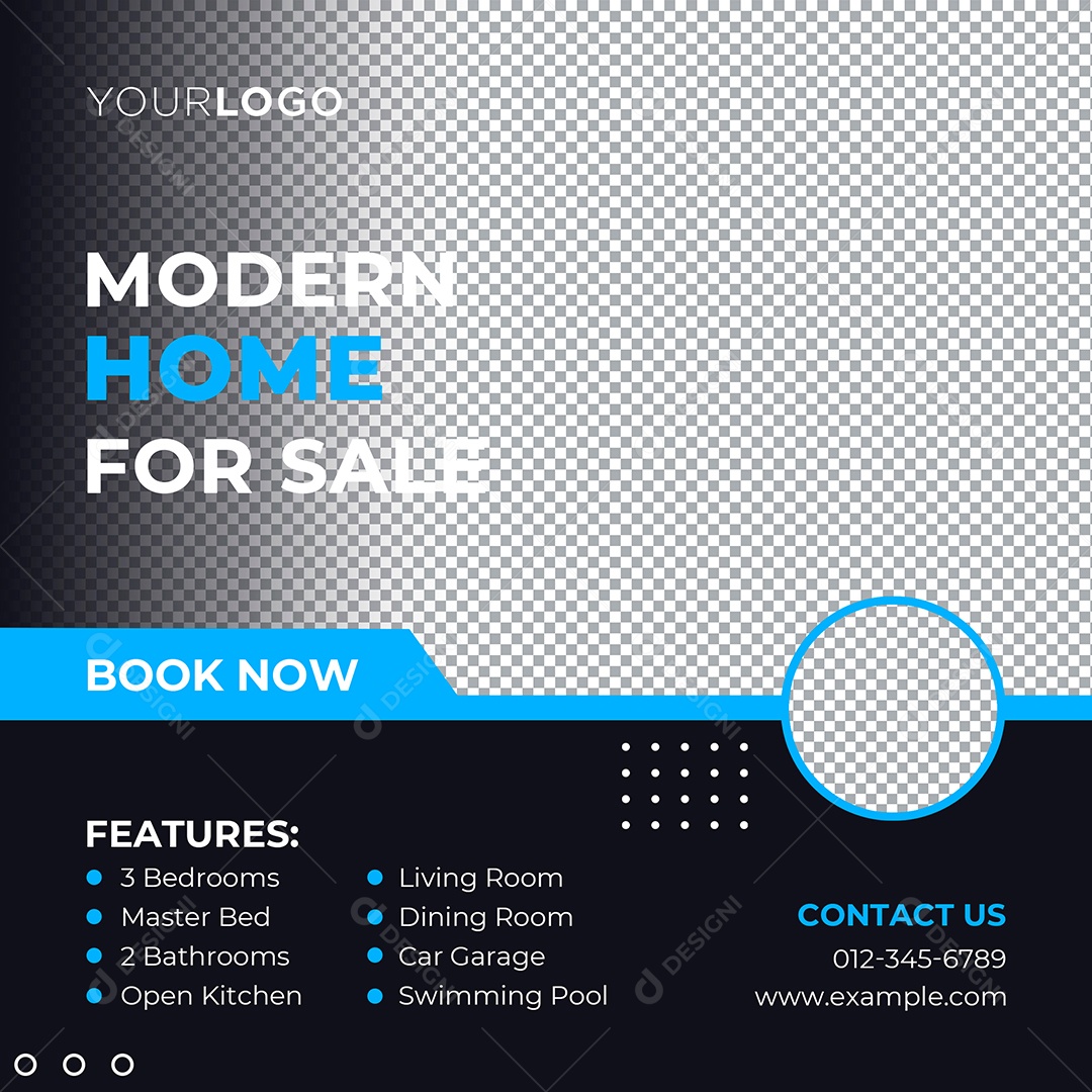 Imobiliária Casa Moderna Para Venda Social Media PSD Editável