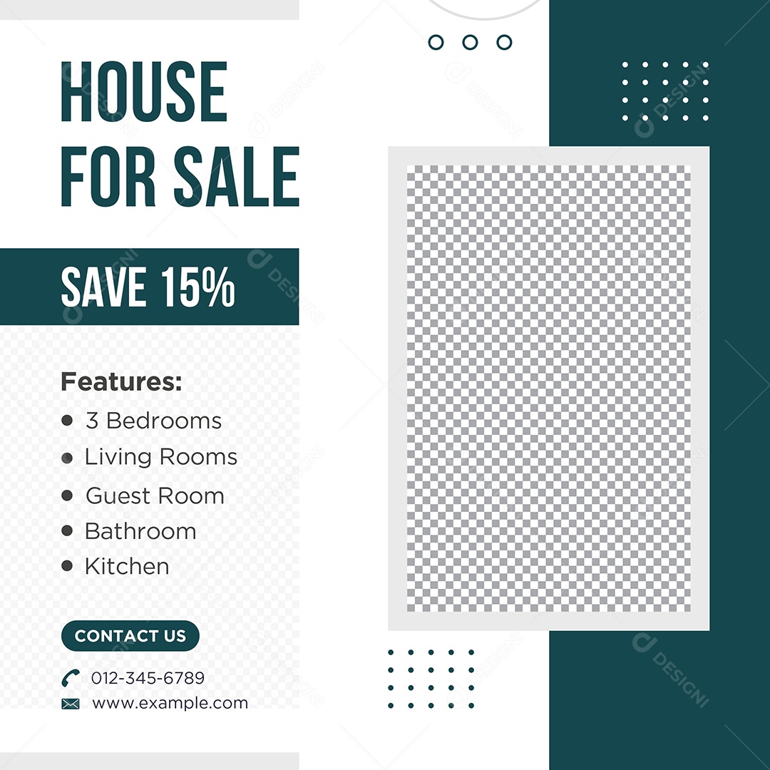 Imobiliária Casa Moderna Para Venda Social Media PSD Editável