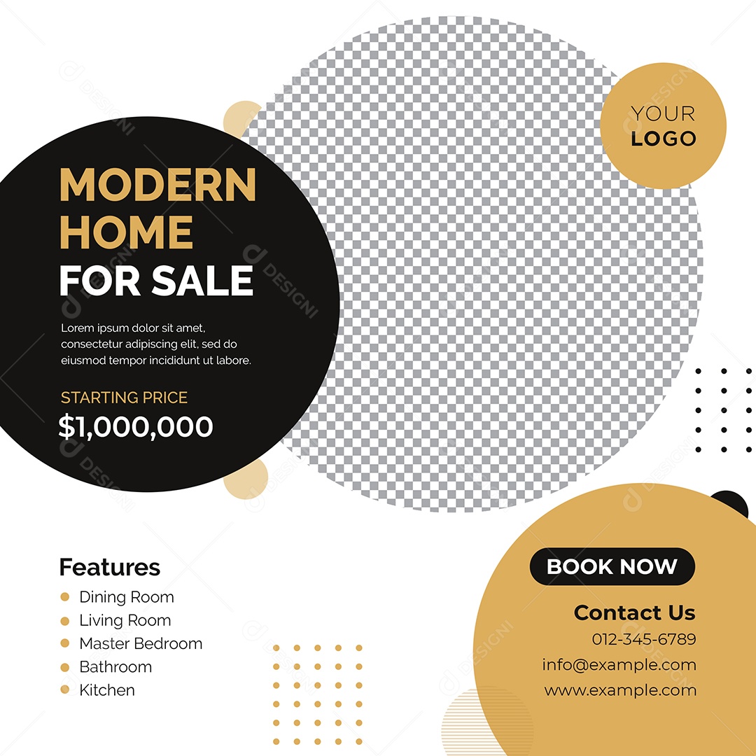 Imobiliária Casa Moderna Para Venda Social Media PSD Editável