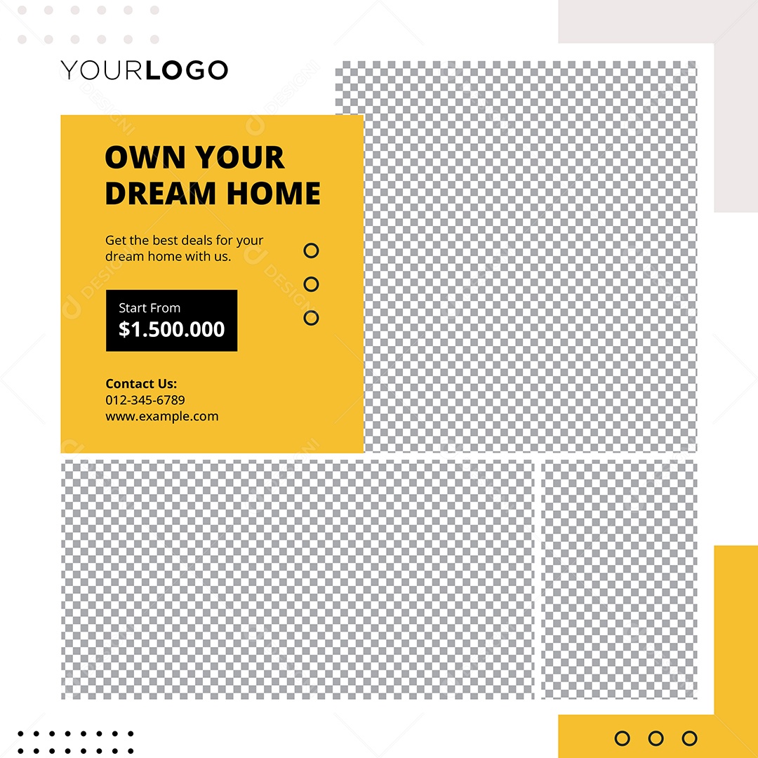 Imobiliária Seja Dono da Casa Dos Seus Sonhos Social Media PSD Editável