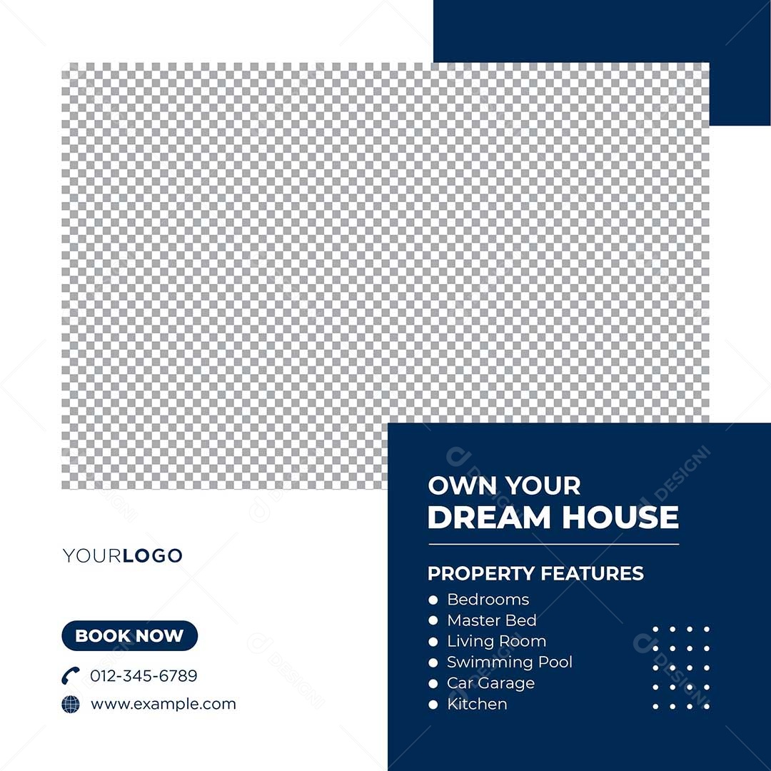 Imobiliária Ganhe a Casa Dos Seus Sonhos Social Media PSD Editável