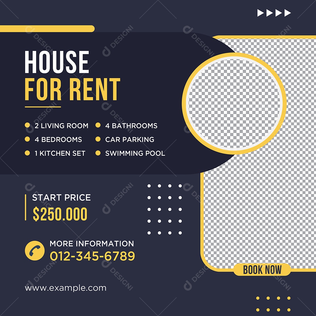 Imobiliária Casa Para Alugar Social Media PSD Editável