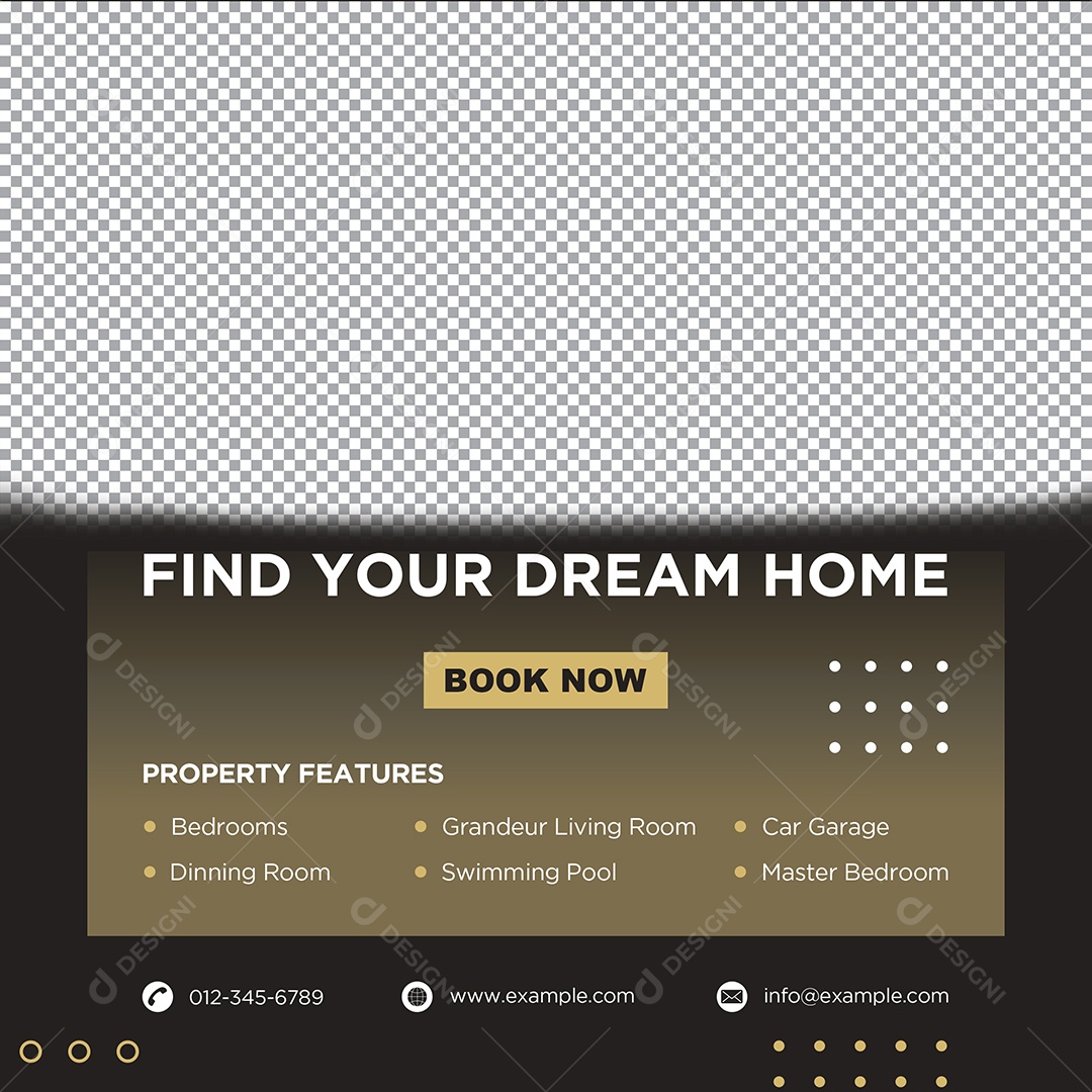 Imobiliária Encontre a Casa Dos Seus Sonhos Social Media PSD Editável