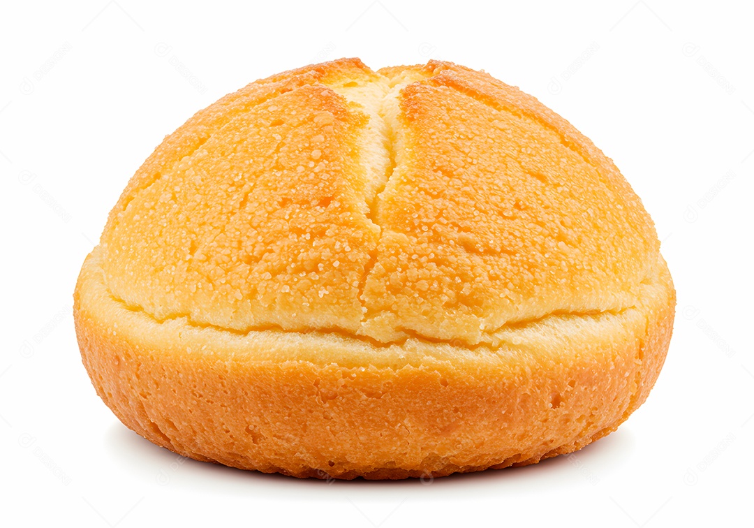 Belo pão brioche sobre fundo branco isolado