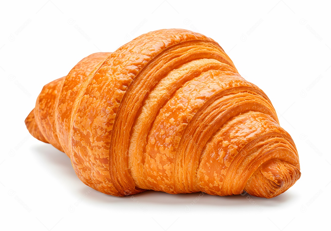 Belo croissant sobre fundo branco isolado