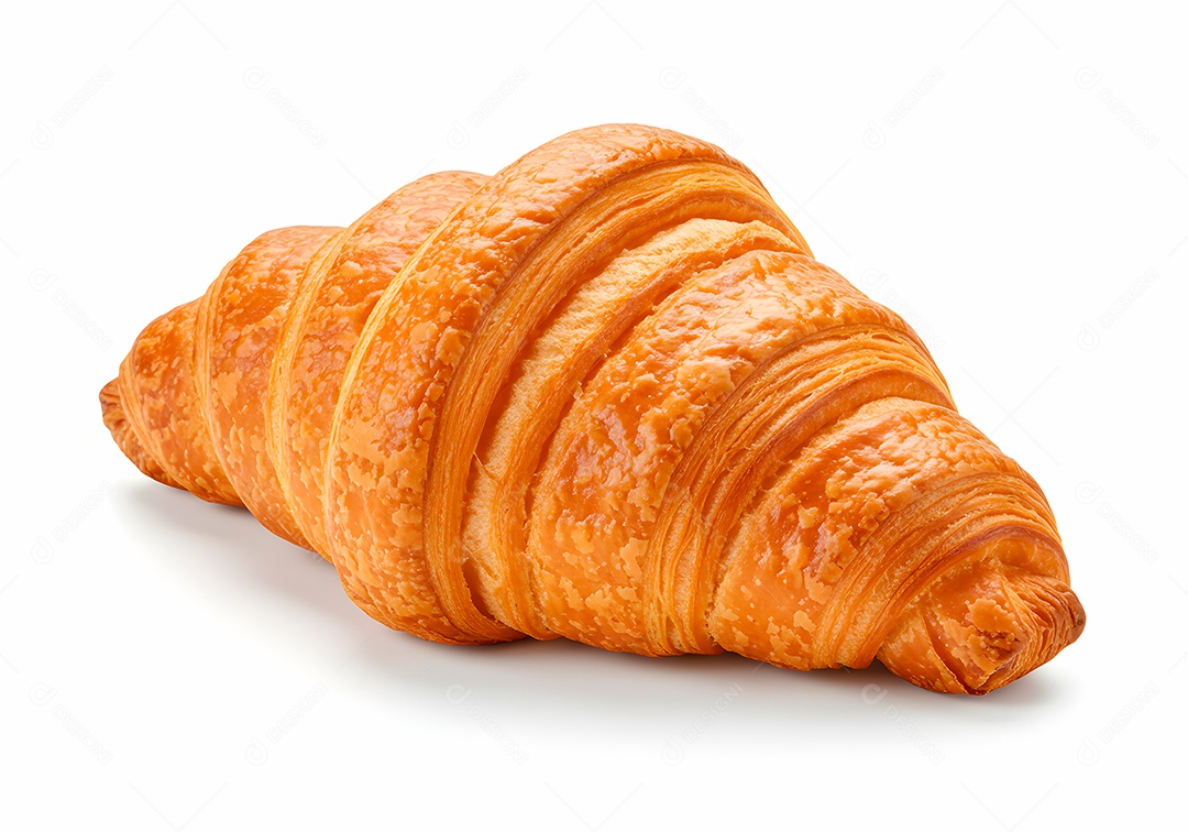 Belo croissant sobre fundo branco isolado
