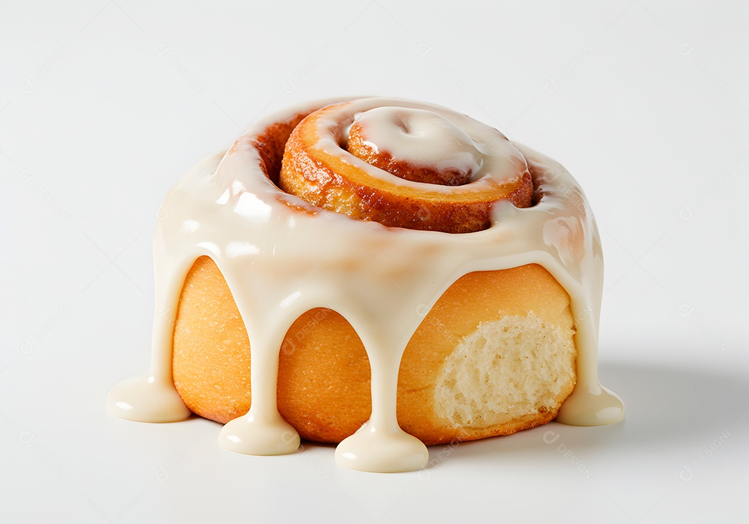 Belo pão doce sobre fundo branco isolado