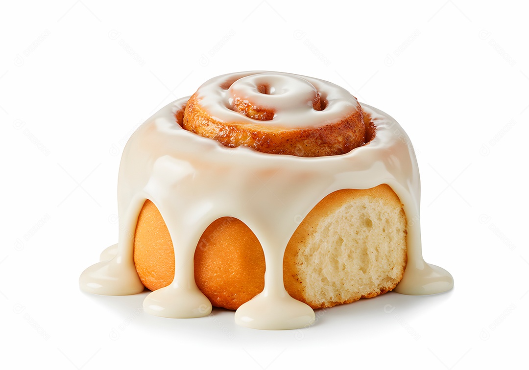 Belo pão doce sobre fundo branco isolado