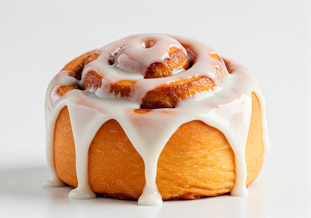 Belo pão doce sobre fundo branco isolado