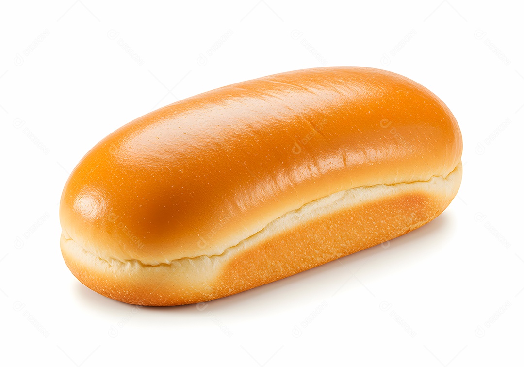 Belo pão doce sobre fundo branco isolado