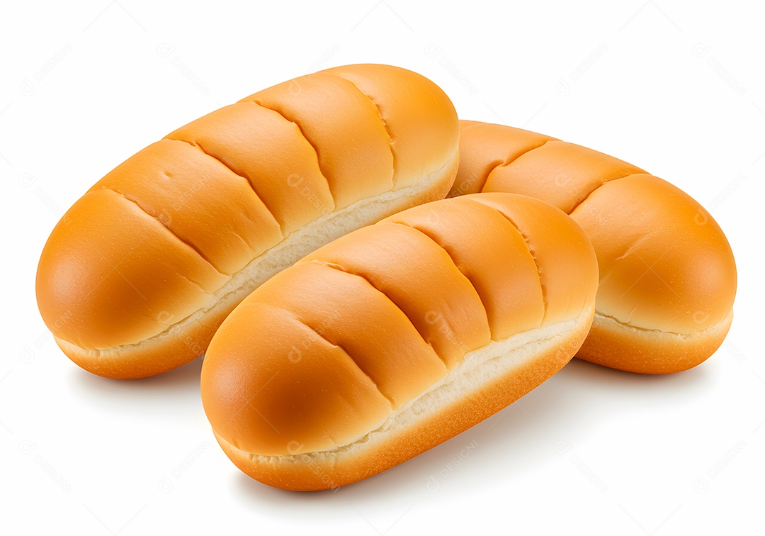 Belos pão doce sobre fundo branco isolado