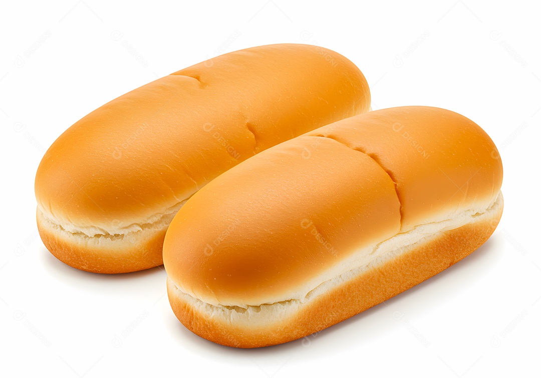 Belos pão doce sobre fundo branco isolado