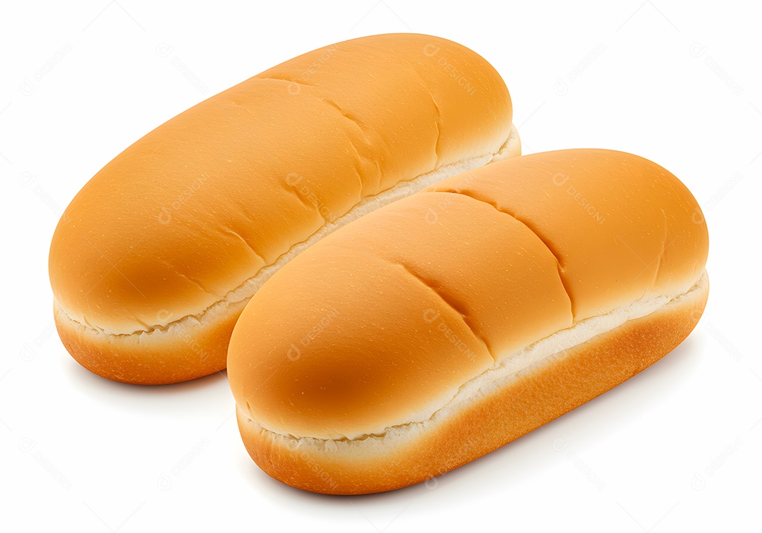 Belos pão doce sobre fundo branco isolado