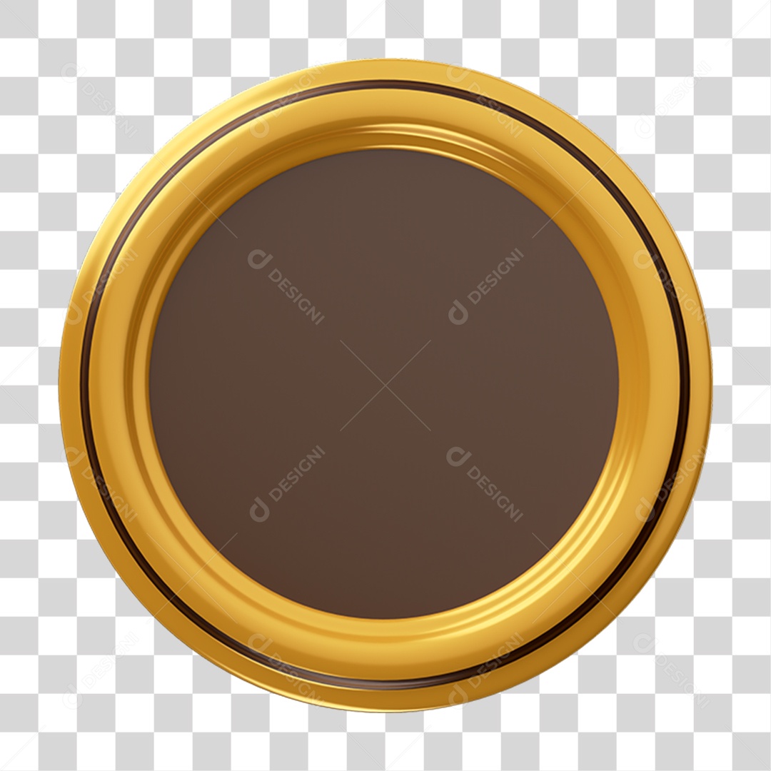 Elemento 3D Placa Redonda PNG Transparente