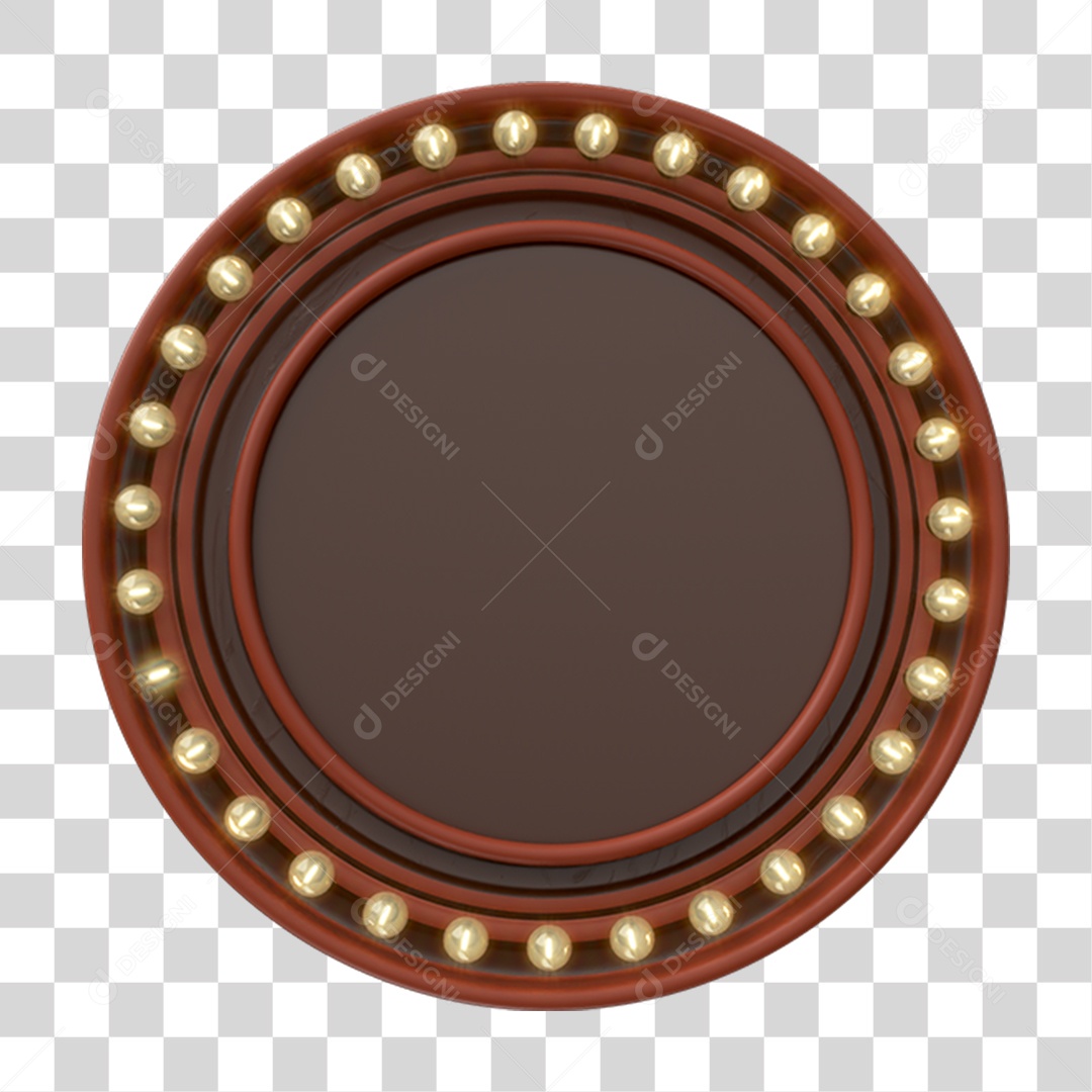 Elemento 3D Placa Redonda PNG Transparente
