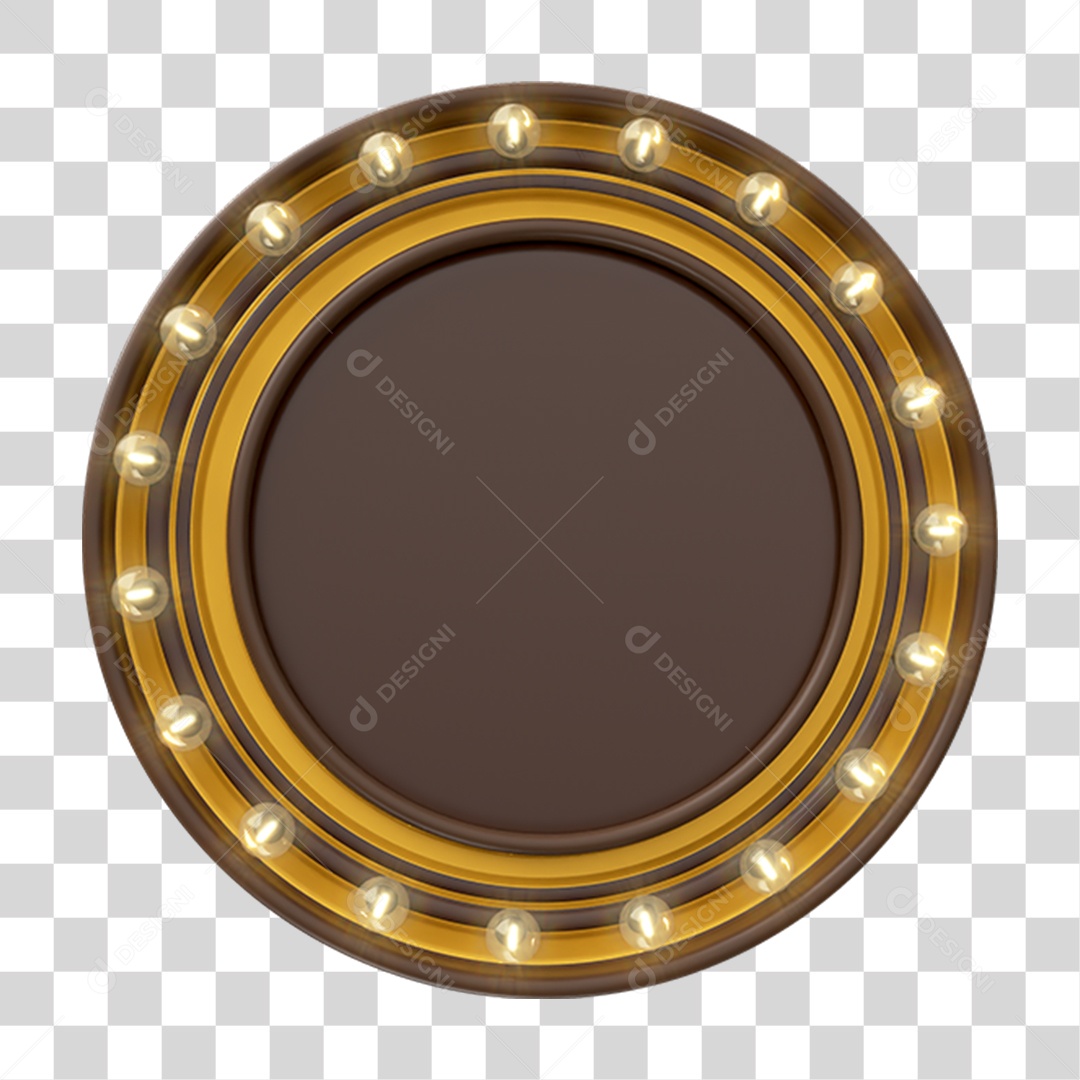 Elemento 3D Placa Redonda PNG Transparente