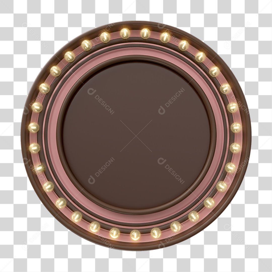 Elemento 3D Placa Redonda PNG Transparente