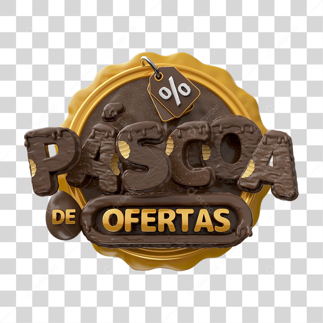 Selo 3D Páscoa de Ofertas PNG Transparente