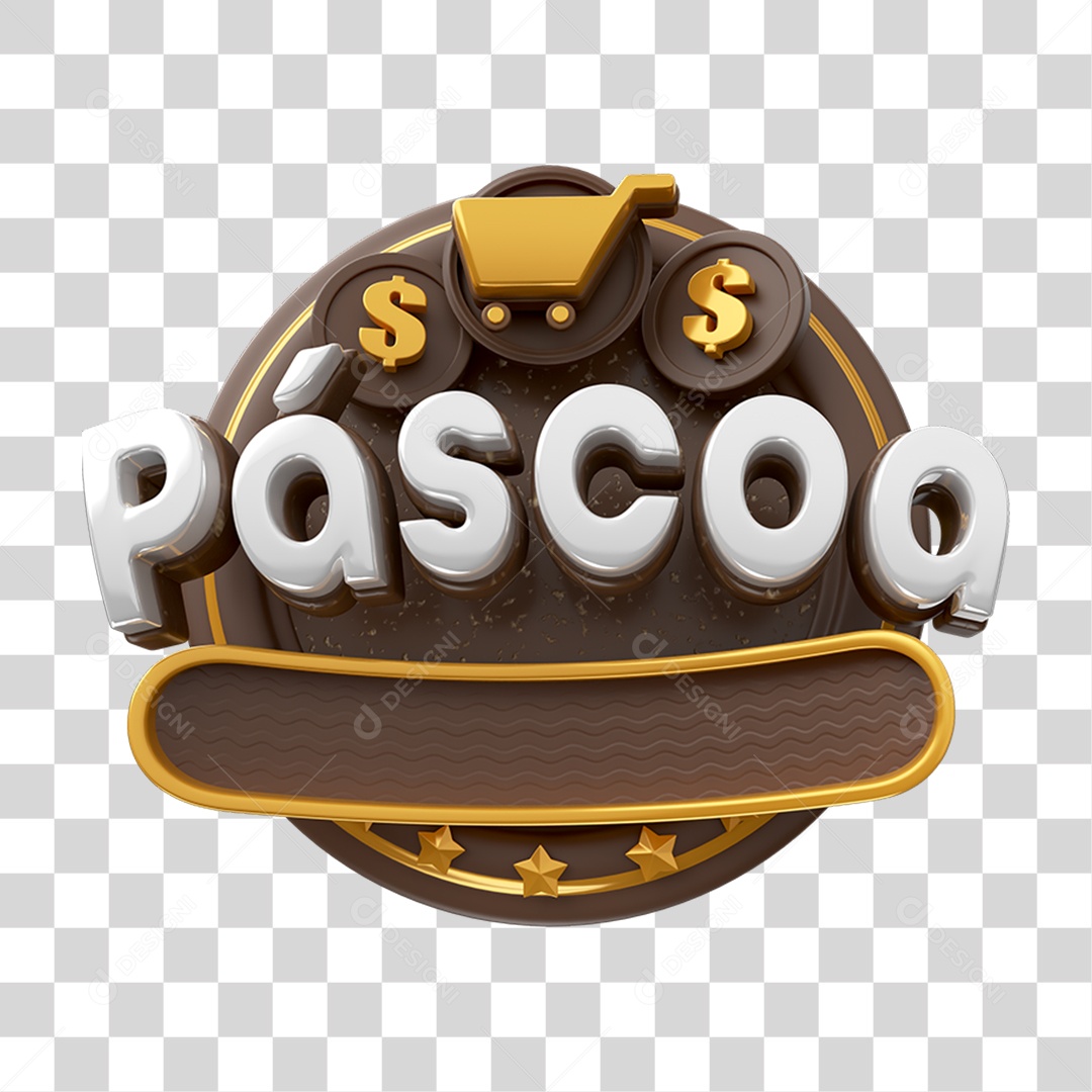 Selo 3D Páscoa PNG Transparente
