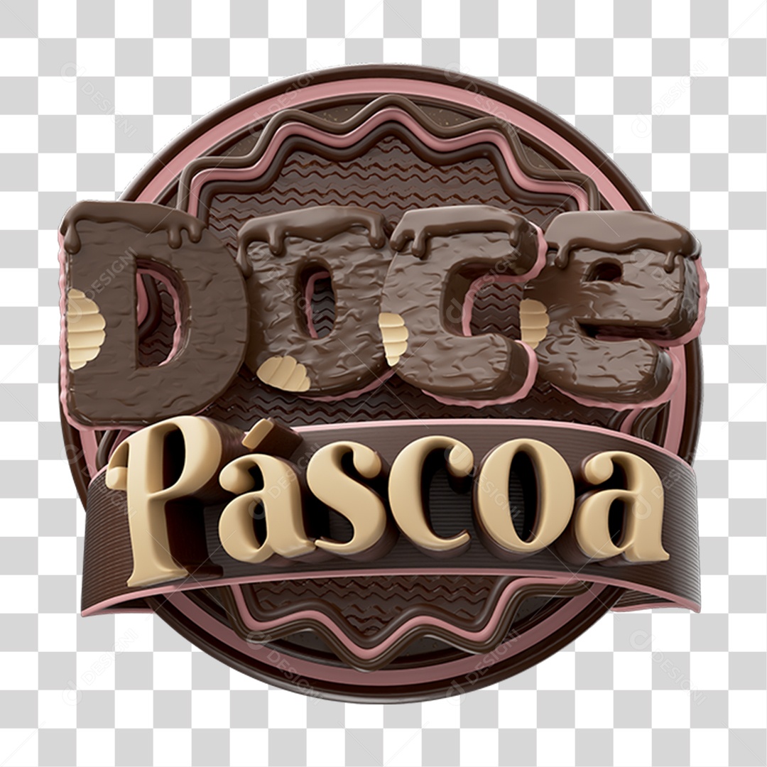 Selo 3D Doce Páscoa PNG Transparente