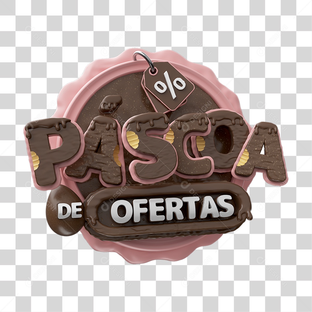 Selo 3D Páscoa de Ofertas PNG Transparente