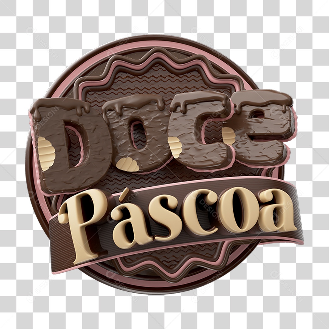 Selo 3D Doce Páscoa PNG Transparente