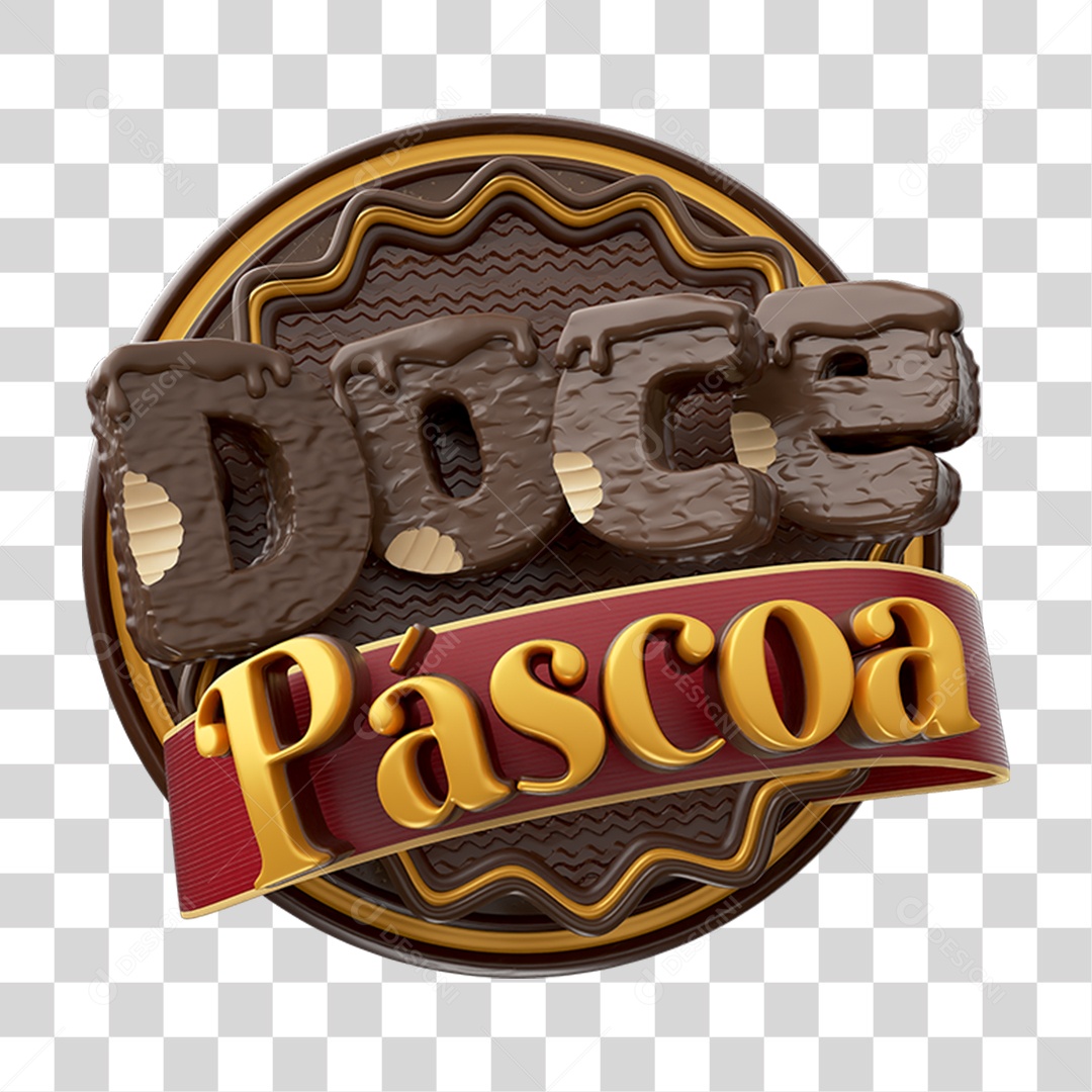Selo 3D Doce Páscoa PNG Transparente