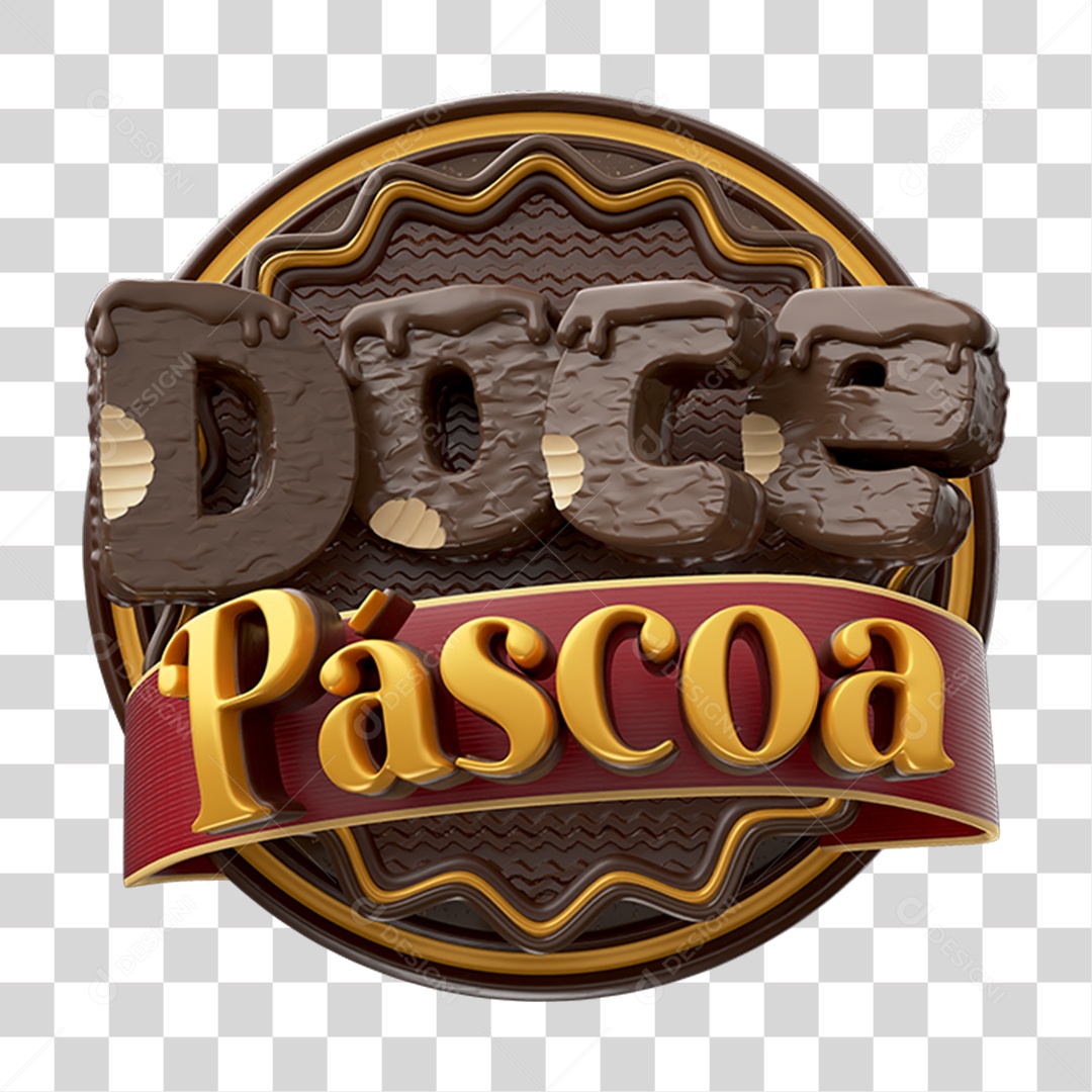 Selo 3D Doce Páscoa PNG Transparente