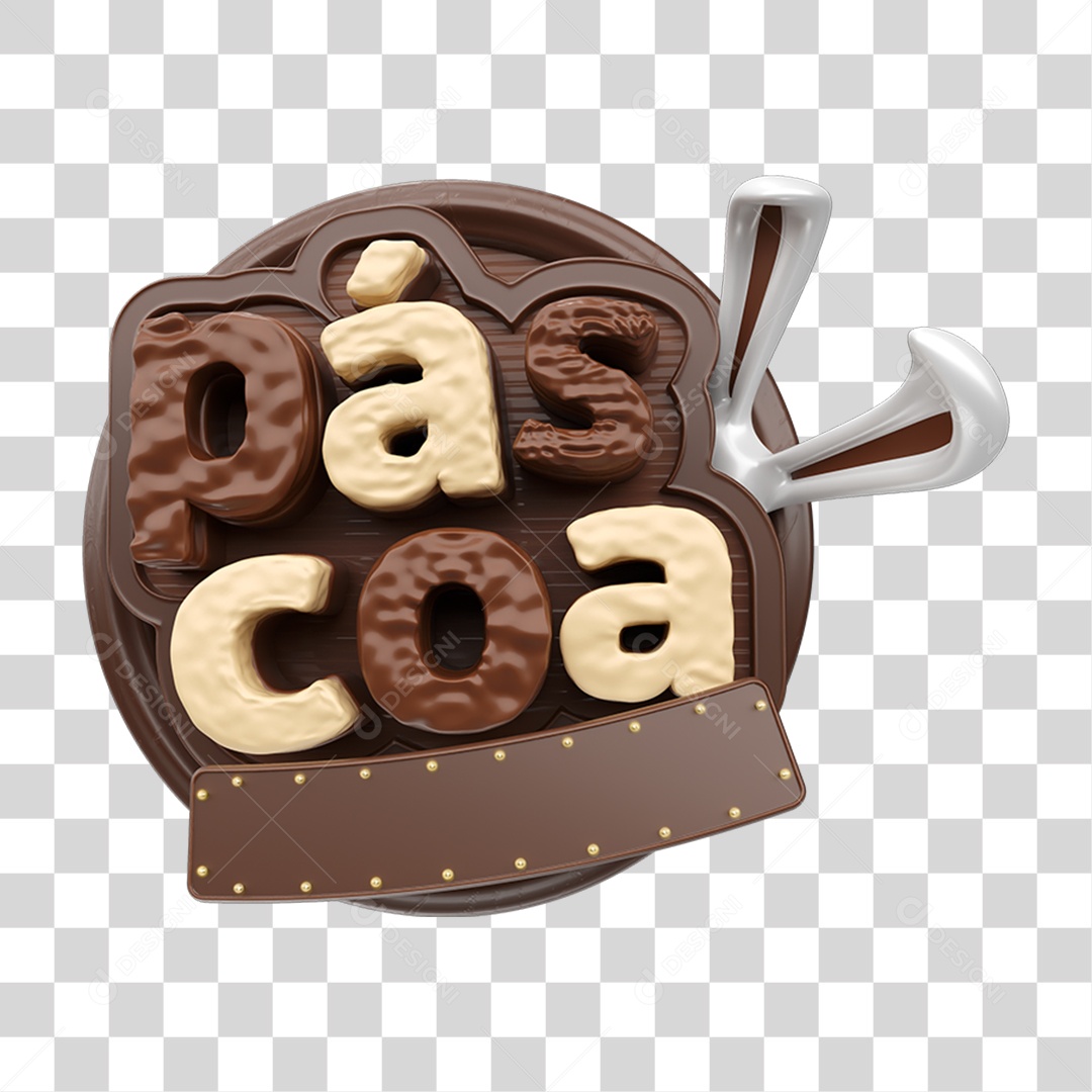 Selo 3D Páscoa PNG Transparente
