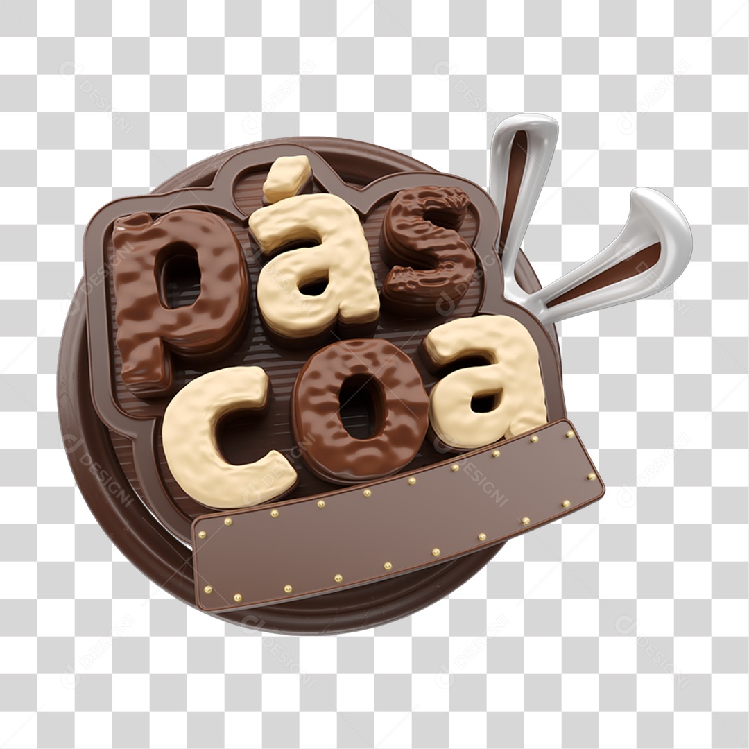 Selo 3D Páscoa PNG Transparente