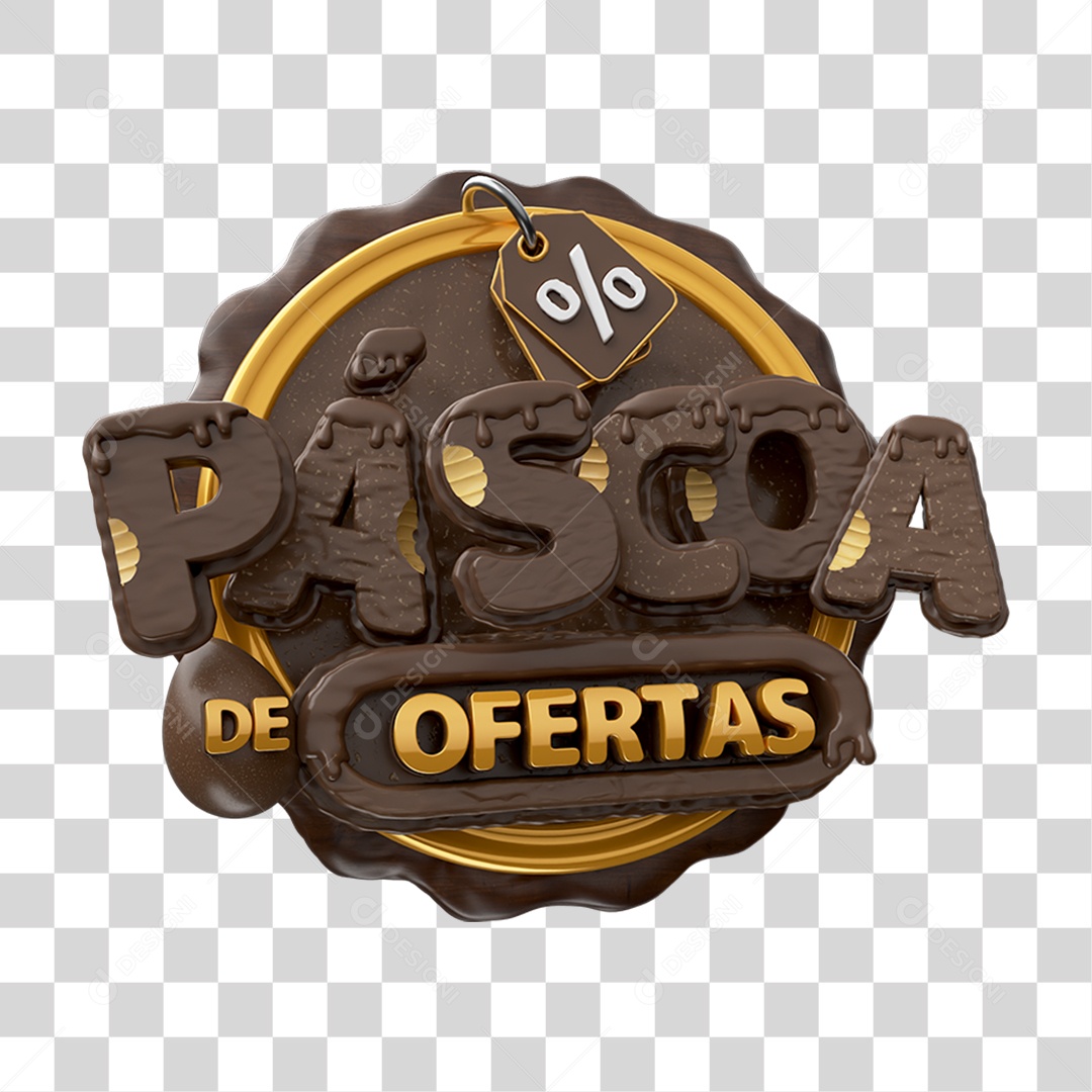 Selo 3D Páscoa de Ofertas PNG Transparente
