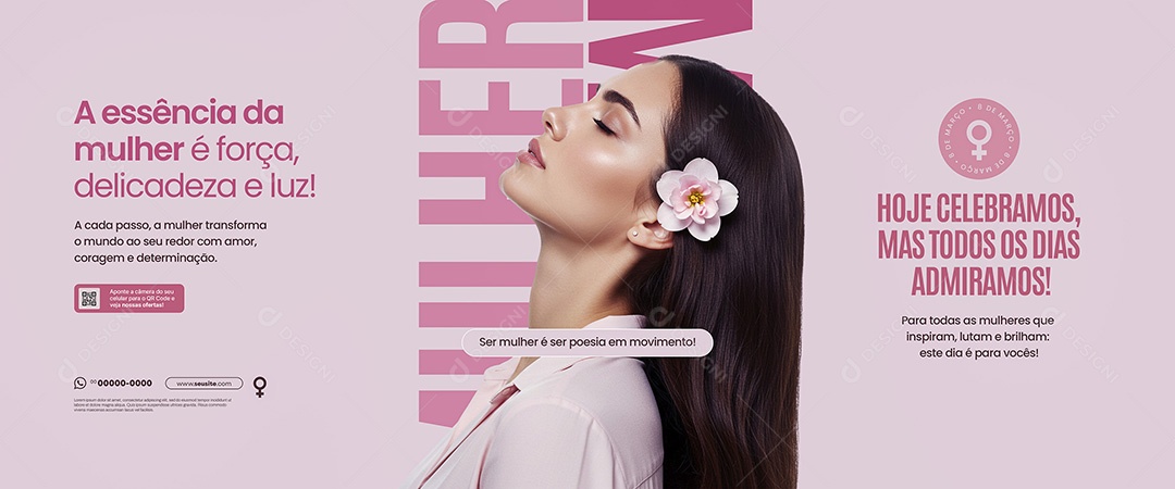 Dia Internacional Das Mulheres 08 de Março Promoções Social Media PSD Editável