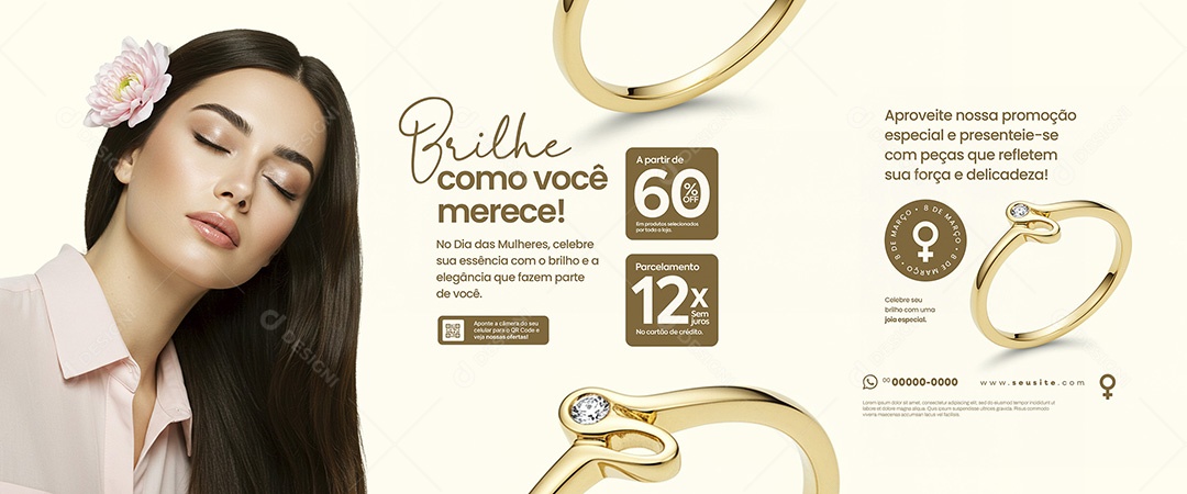 Dia Internacional Das Mulheres 08 de Março Promoções Social Media PSD Editável