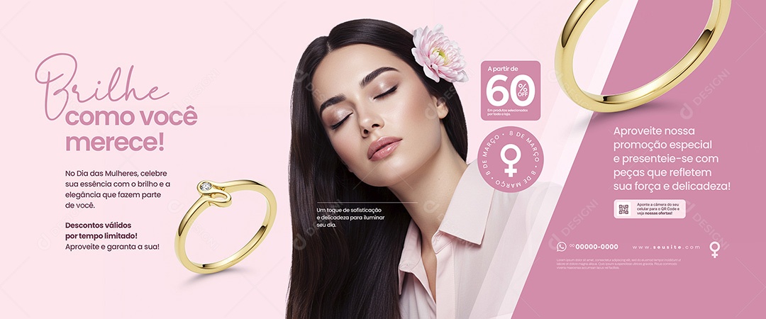 Dia Internacional Das Mulheres 08 de Março Promoções Social Media PSD Editável