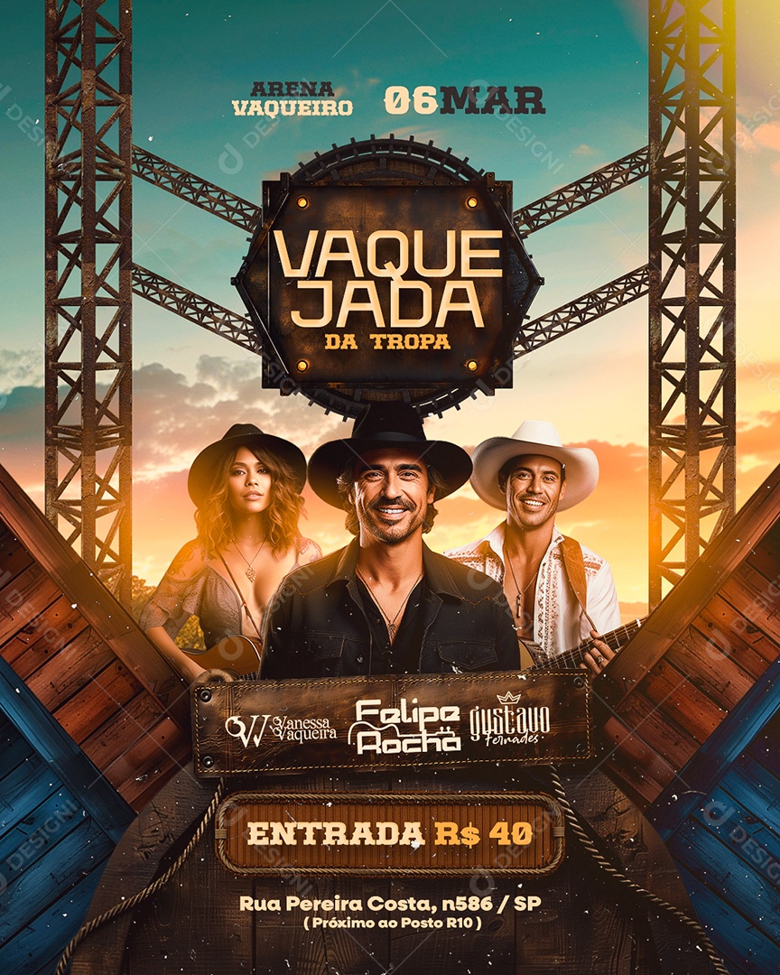 Flyer Vaquejada Da Tropa Social Media PSD Editável