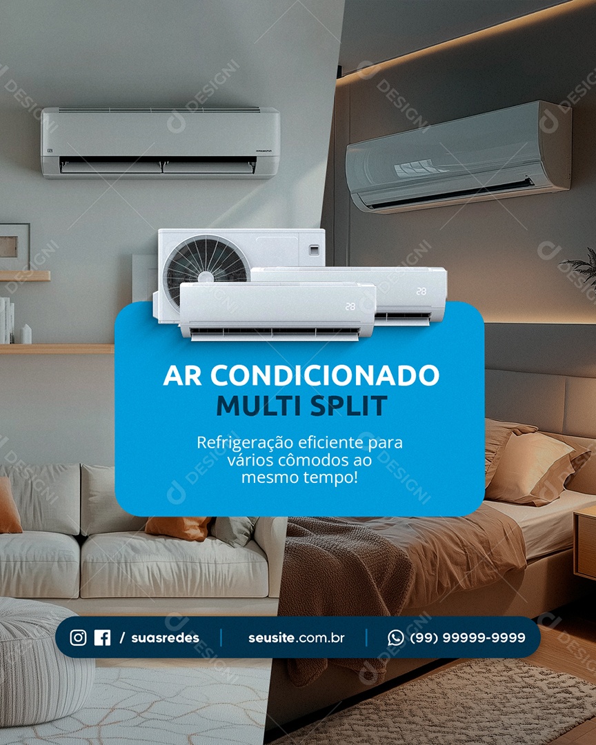 Ar Condicionado Multi Split Social Media PSD Editável