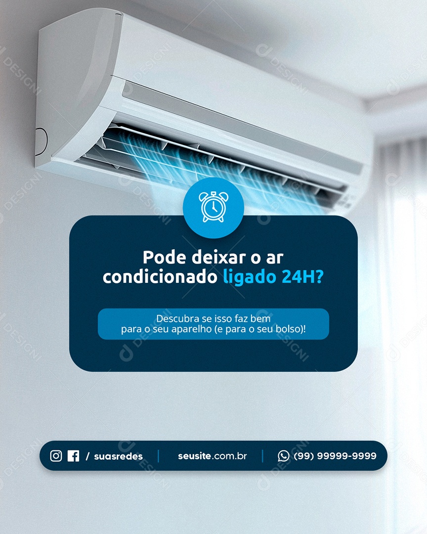 Ar Condicionado Descubra Se Isso Faz Bem Social Media PSD Editável