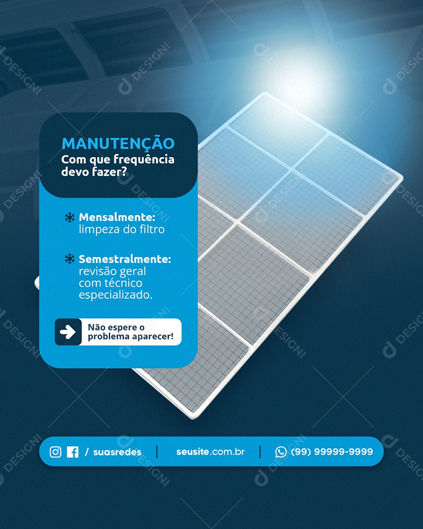 Ar Condicionado Manutenção Social Media PSD Editável