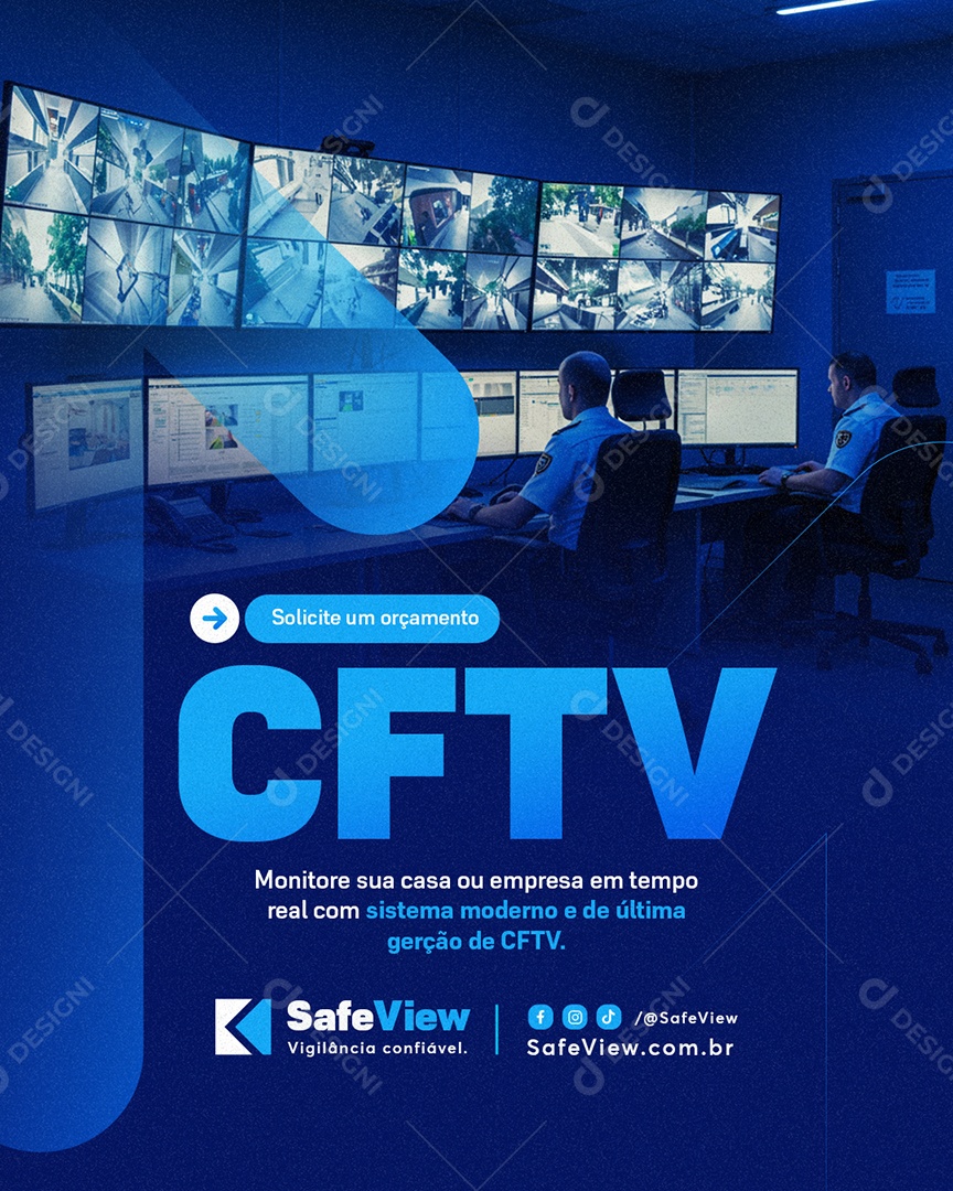 CFTV Informática Solicite um Orçamento Social Media PSD Editável