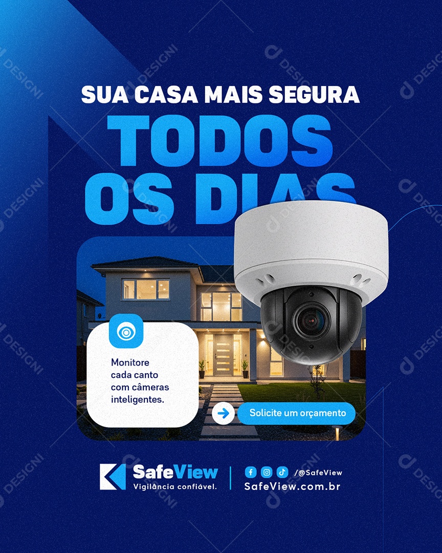 CFTV Informática Sua Casa Mais Segura Todos os Dias Social Media PSD Editável