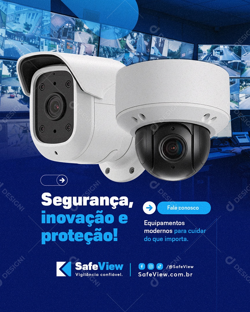 CFTV Informática Segurança Inovação e Proteção Social Media PSD Editável