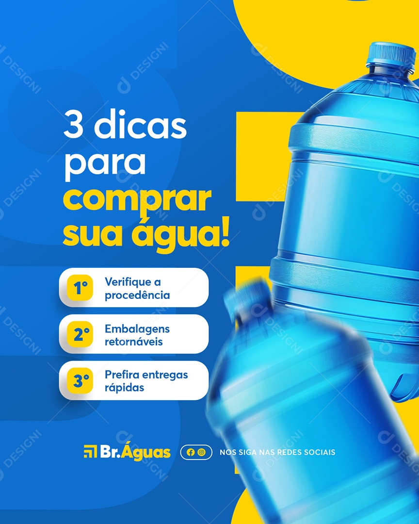 Revenda de Água Três Dicas para Comprar Sua Água Social Media PSD Editável