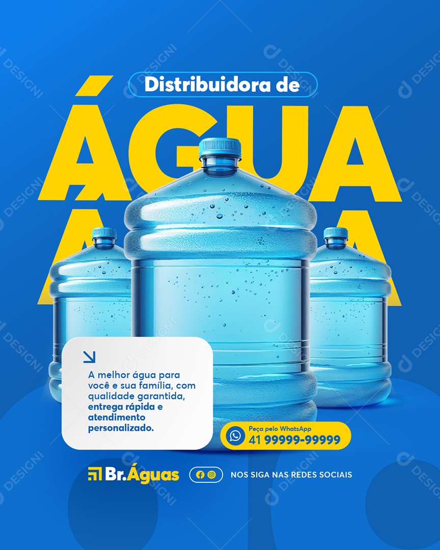 Revenda de Água Distribuidora de Água Social Media PSD Editável