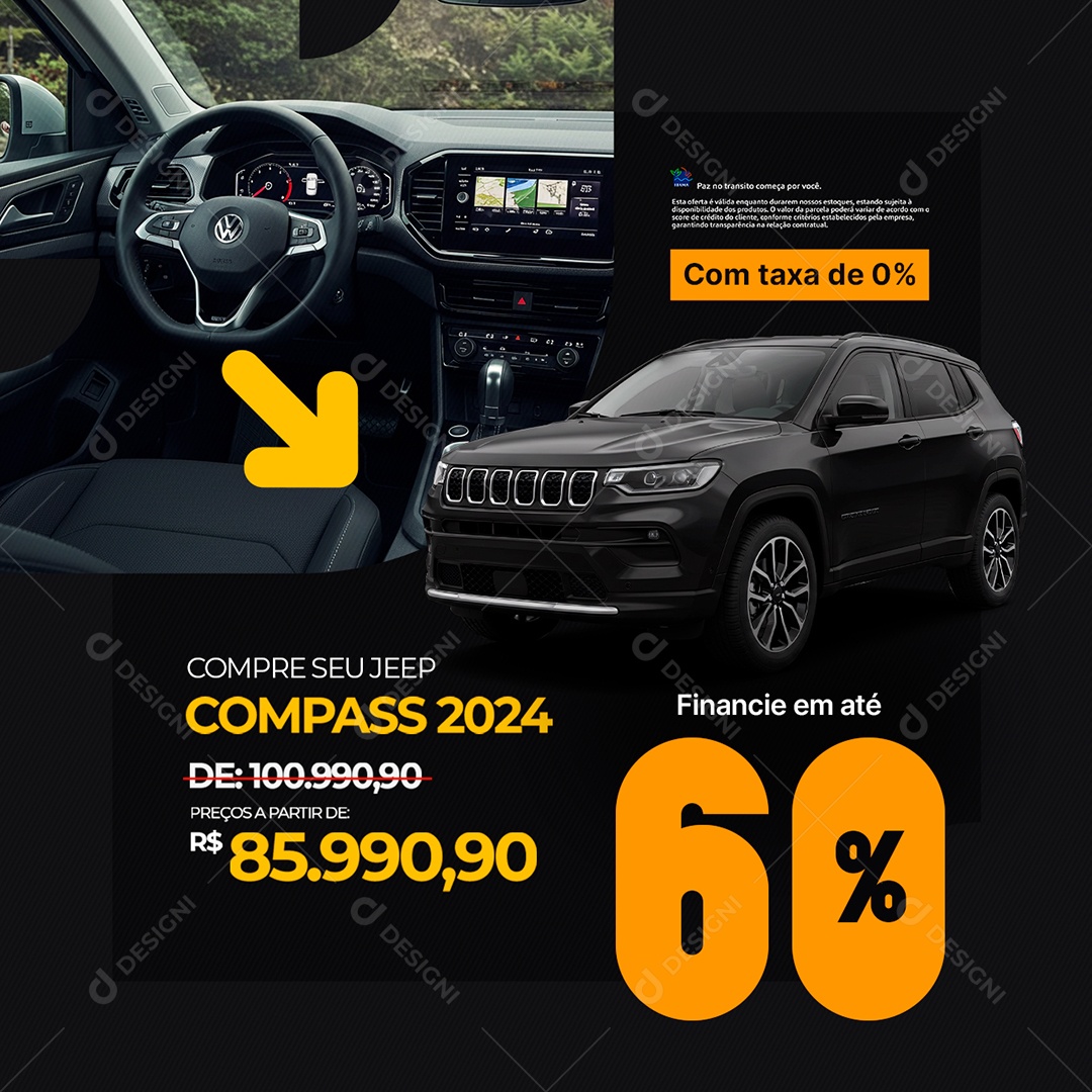 Concessionária Ofertas Compre Seu Jeep Compass Social Media PSD Editável