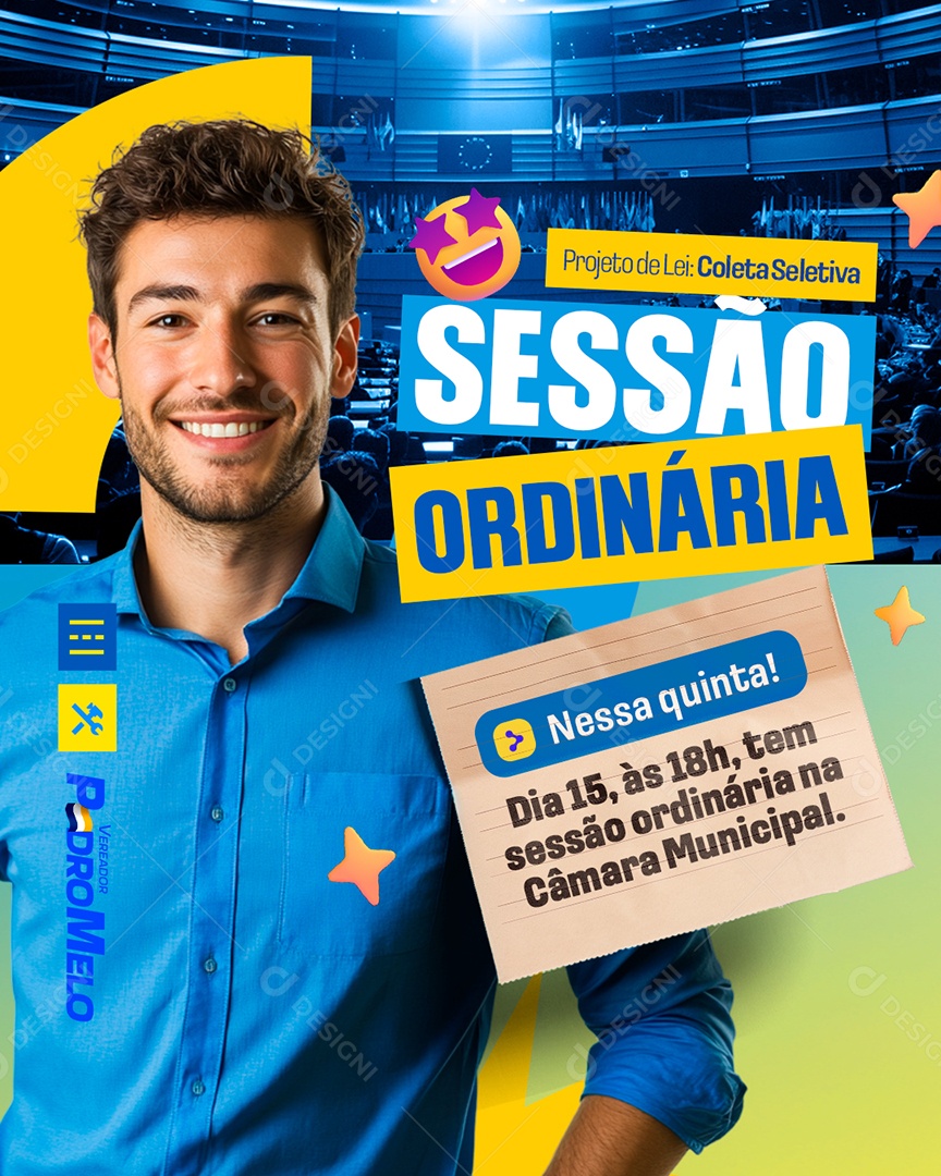 Vareador Sessão Ordinária Social Media PSD Editável