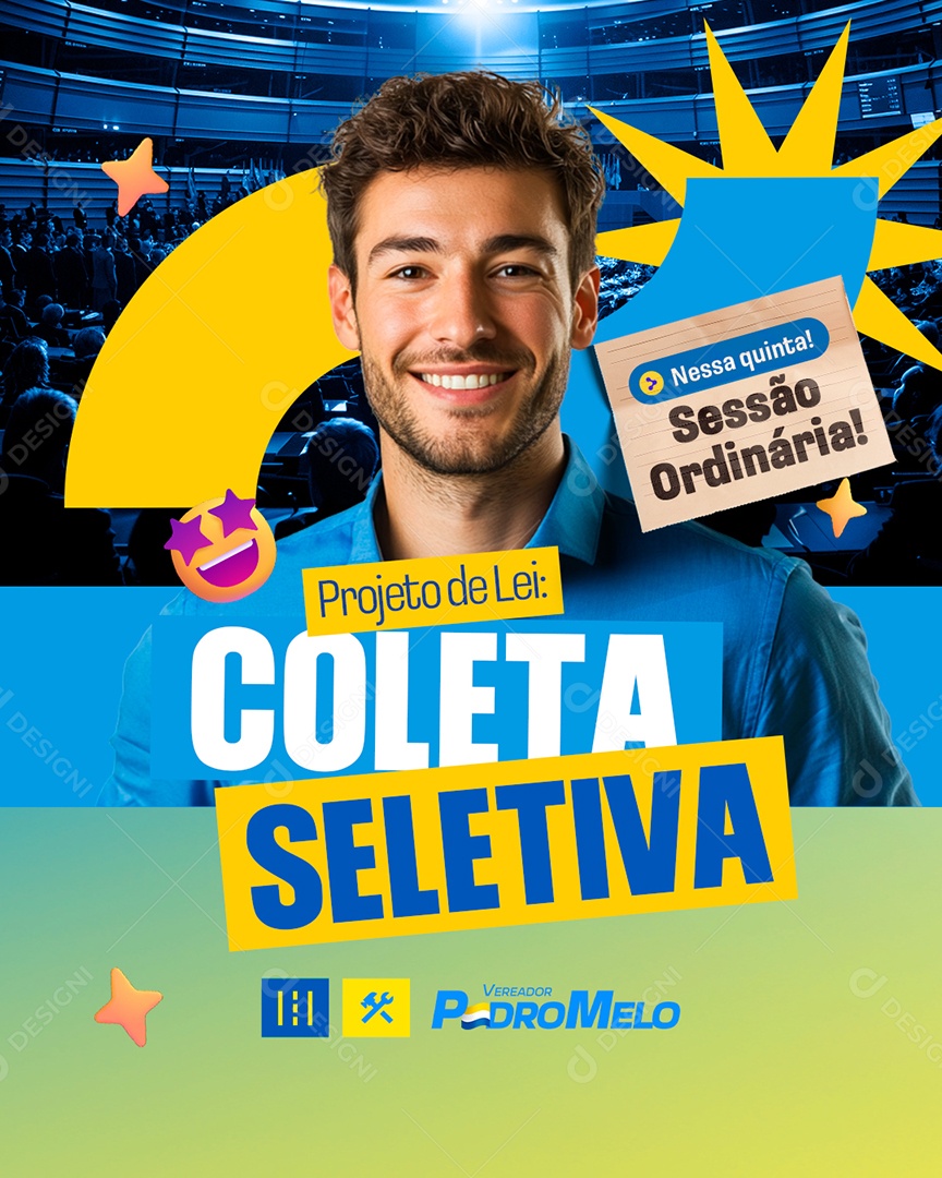 Vareador Projeto de Lei Coleta Seletiva Social Media PSD Editável