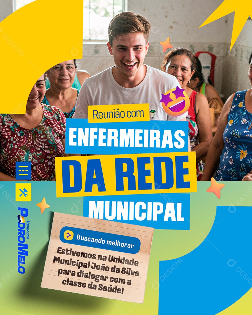 Vareador Reunião com Enfermeiras Da Rede Municipal Social Media PSD Editável