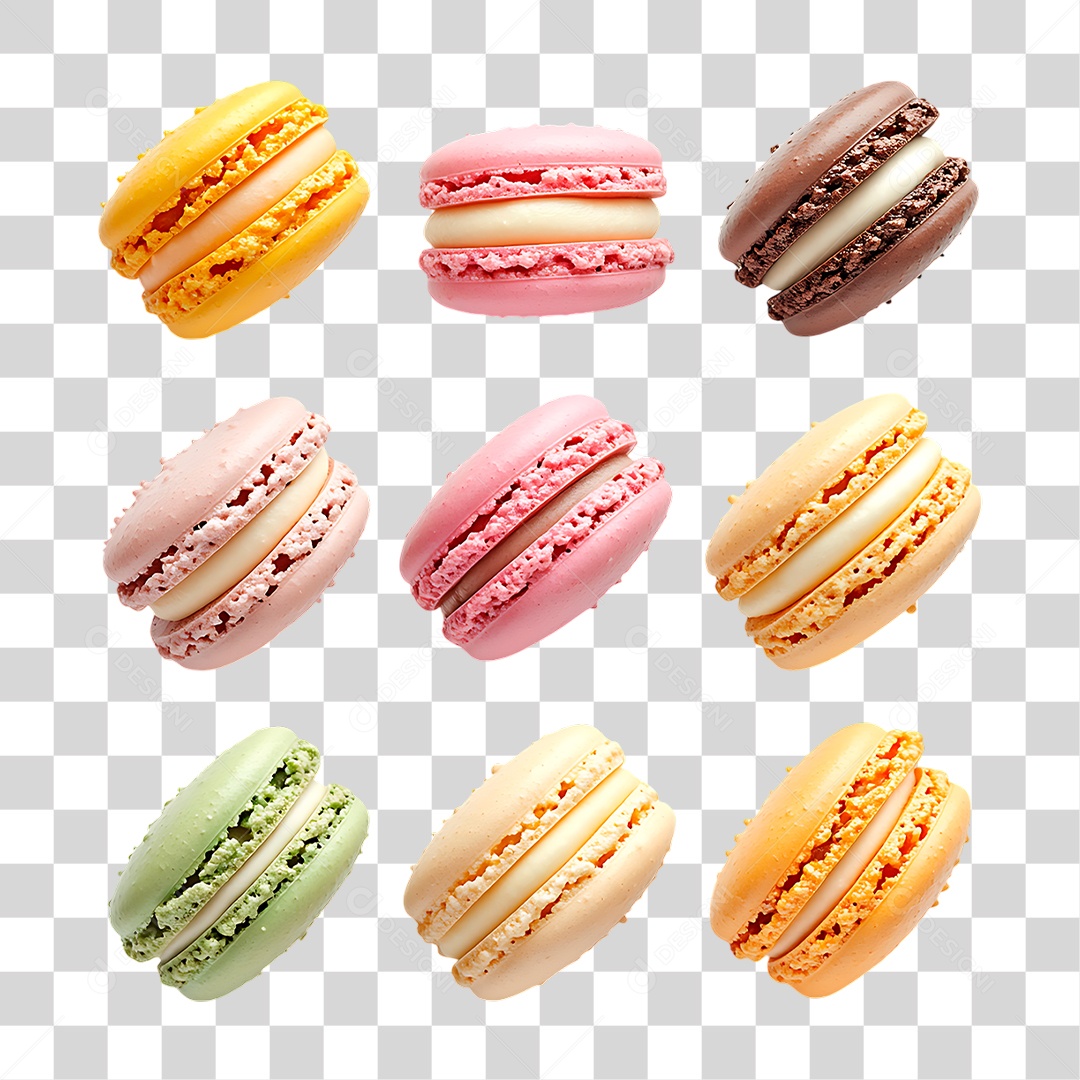 Macarons Doce PNG Transparente