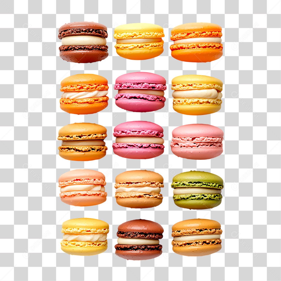 Macarons Doce PNG Transparente