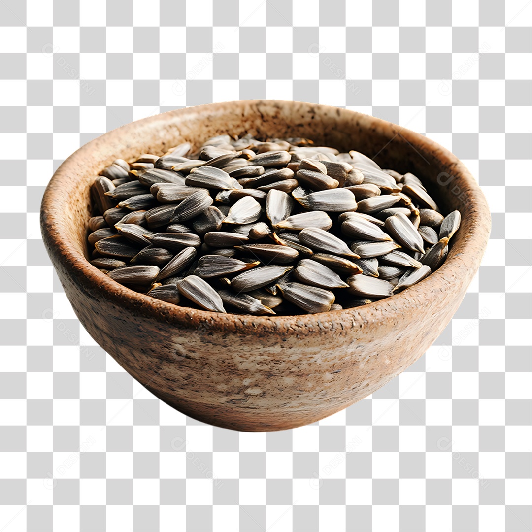 Tigela com Sementes de Girassol PNG Transparente